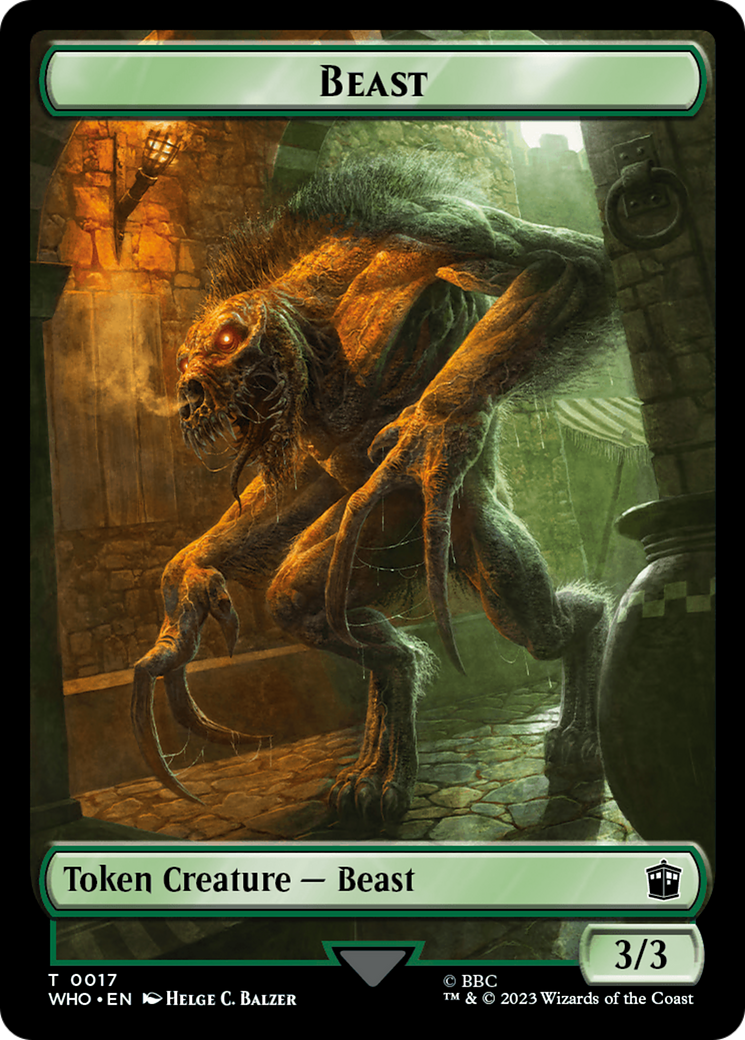 Soldier // Beast Double-Sided Token [Doctor Who Tokens] - Destination Retro
