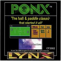 Ponx [Homebrew] - Atari Lynx - Destination Retro