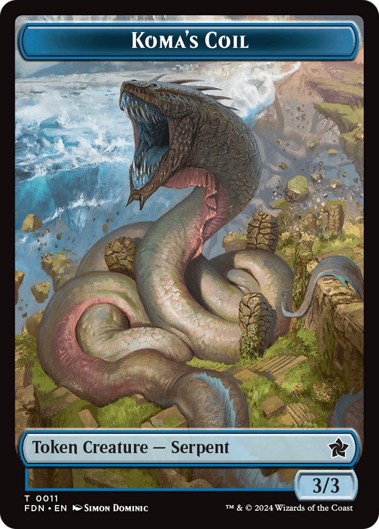 Scion of the Deep // Koma's Coil Doubled-Sided Token [Foundations Tokens] - Destination Retro