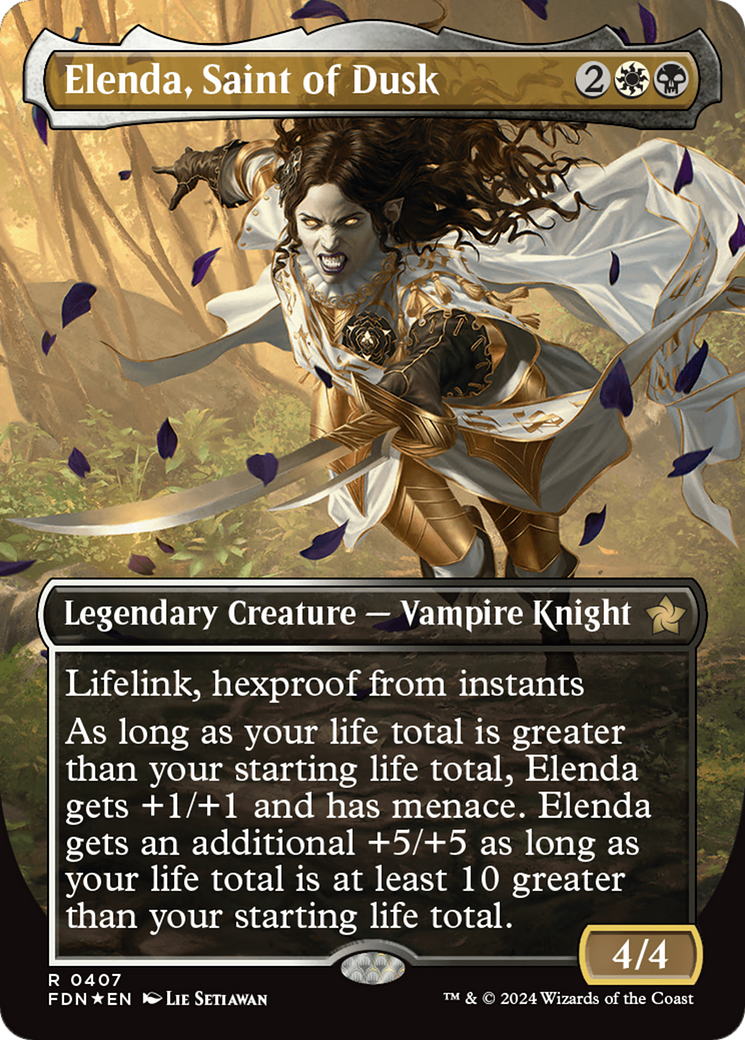 Elenda, Saint of Dusk (Borderless) (Mana Foil) [Foundations] - Destination Retro