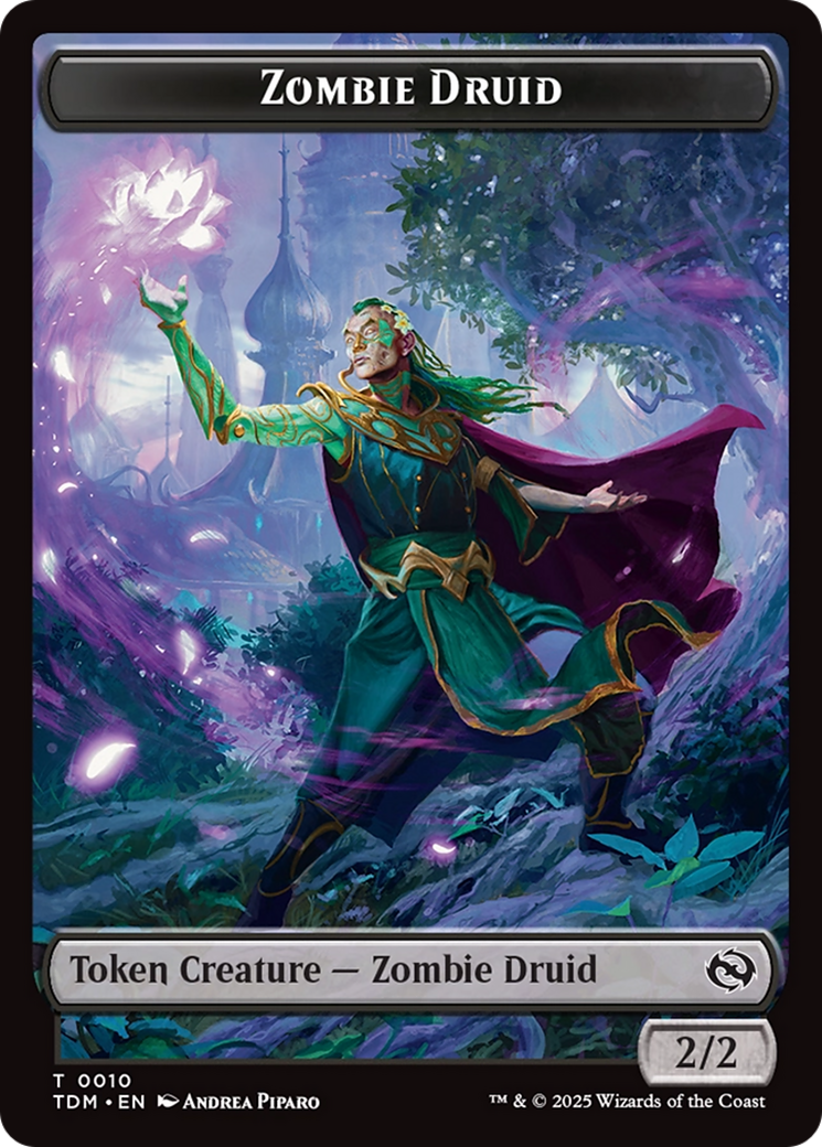 Salamander Warrior // Zombie Druid Double-Sided Token [Tarkir: Dragonstorm Commander Tokens] - Destination Retro