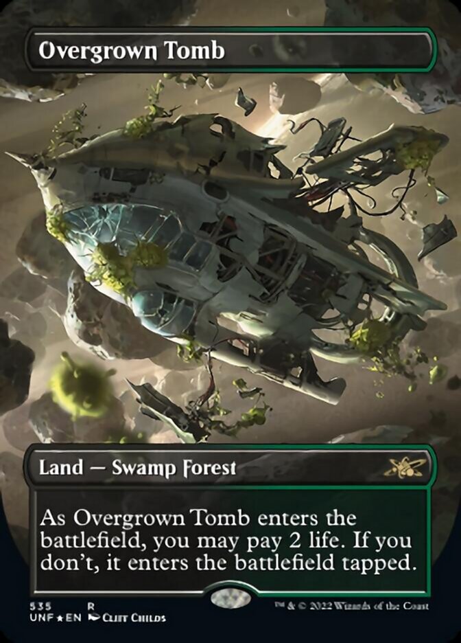 Overgrown Tomb (Borderless) (Galaxy Foil) [Unfinity] - Destination Retro