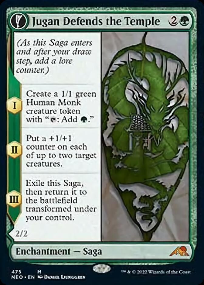 Jugan Defends the Temple // Remnant of the Rising Star (Extended Art) [Kamigawa: Neon Dynasty] - Destination Retro