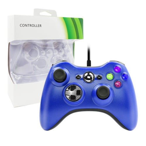 Xbox 360 - Wired Controller - Blue - Destination Retro