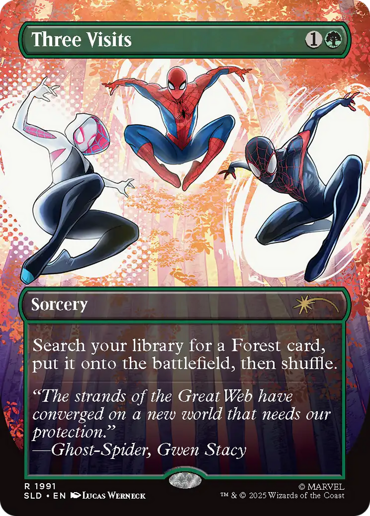 Three Visits (Rainbow Foil) [Secret Lair Drop Series] - Destination Retro