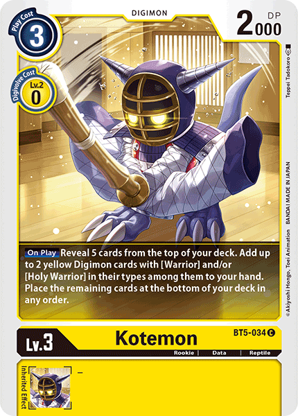 Kotemon [BT5-034] [Battle of Omni] - Destination Retro