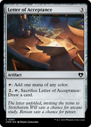 Letter of Acceptance [Commander Masters] - Destination Retro