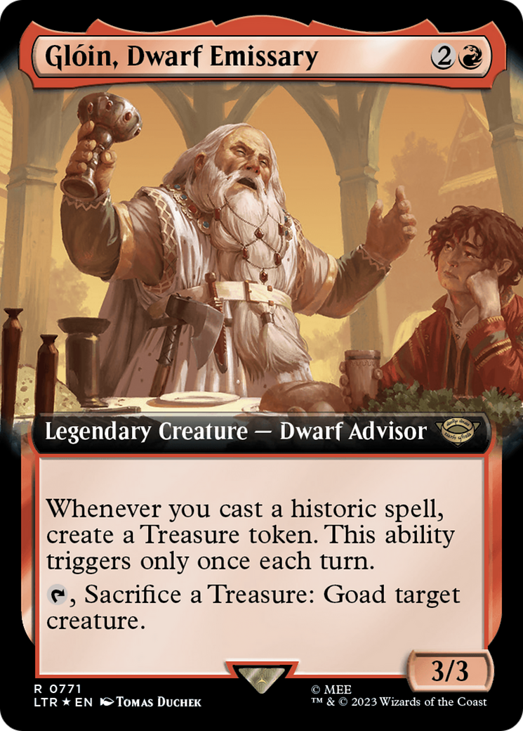 Gloin, Dwarf Emissary (Extended Art) (Surge Foil) [The Lord of the Rings: Tales of Middle-Earth] - Destination Retro