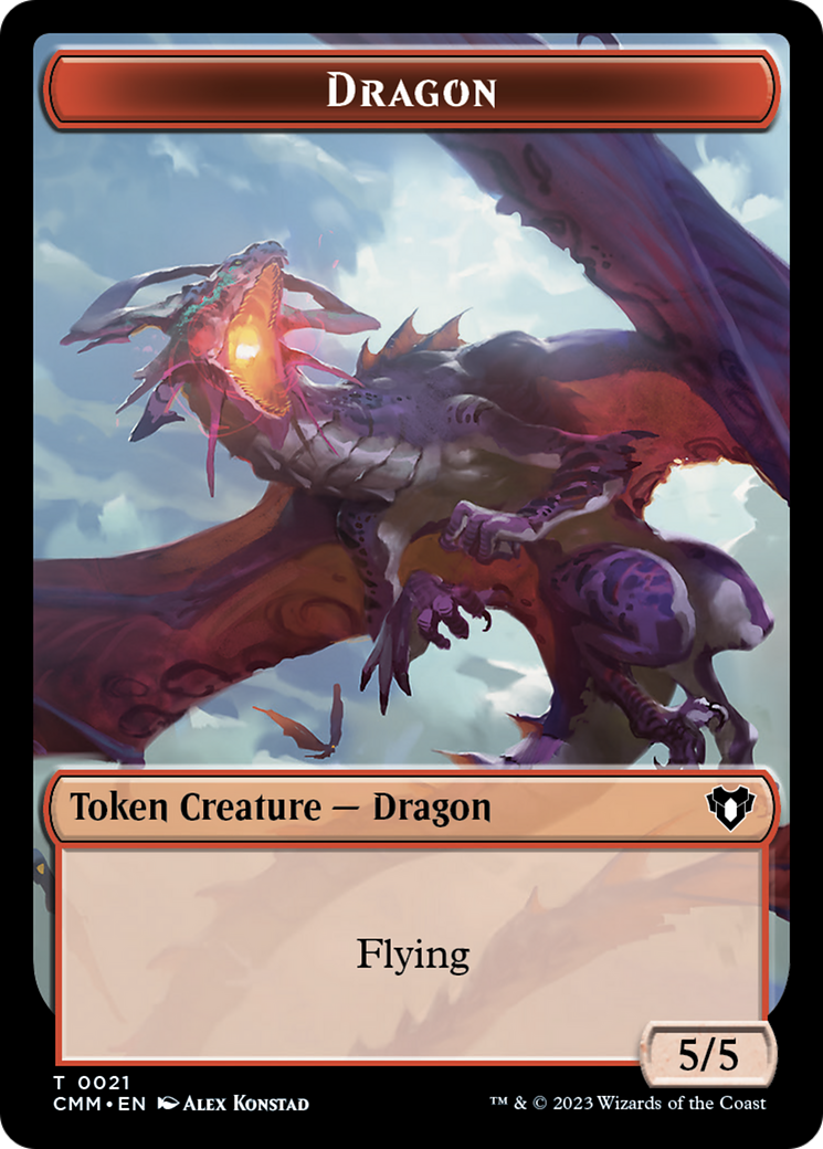 Saproling // Dragon (0021) Double-Sided Token [Commander Masters Tokens] - Destination Retro