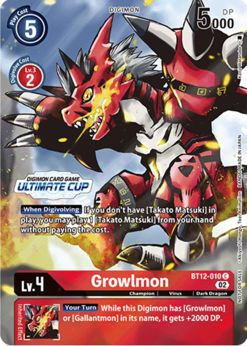 Growlmon [BT12-010] (Ultimate Cup) [Across Time Promos] - Destination Retro
