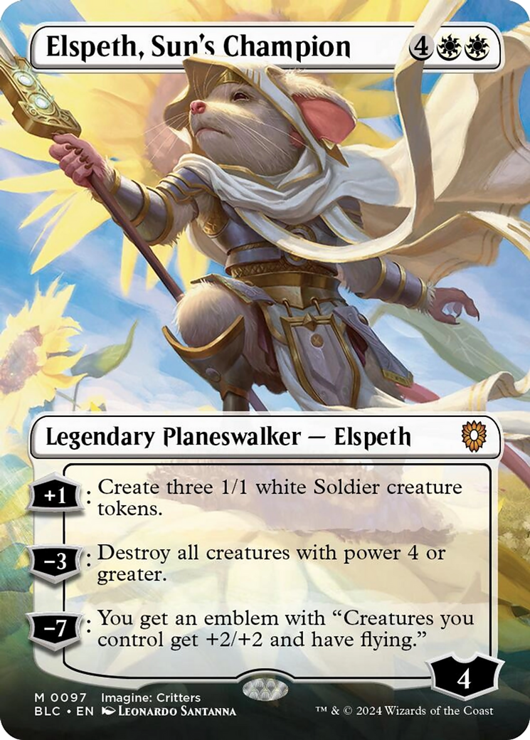 Elspeth, Sun's Champion (Borderless) [Bloomburrow Commander] - Destination Retro