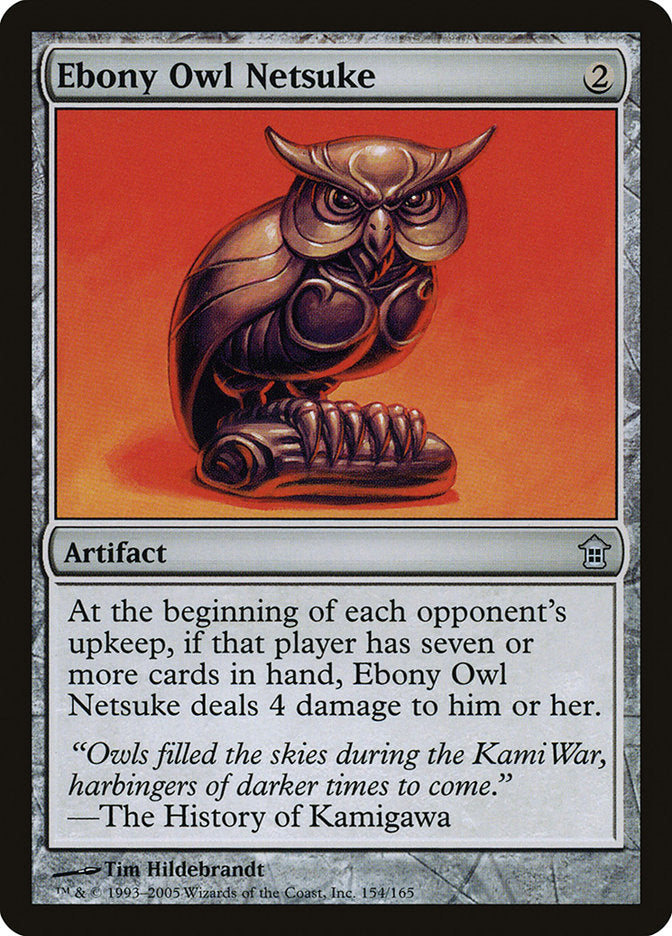 Ebony Owl Netsuke [Saviors of Kamigawa] - Destination Retro