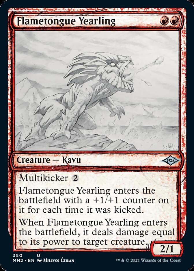 Flametongue Yearling (Sketch) [Modern Horizons 2] - Destination Retro