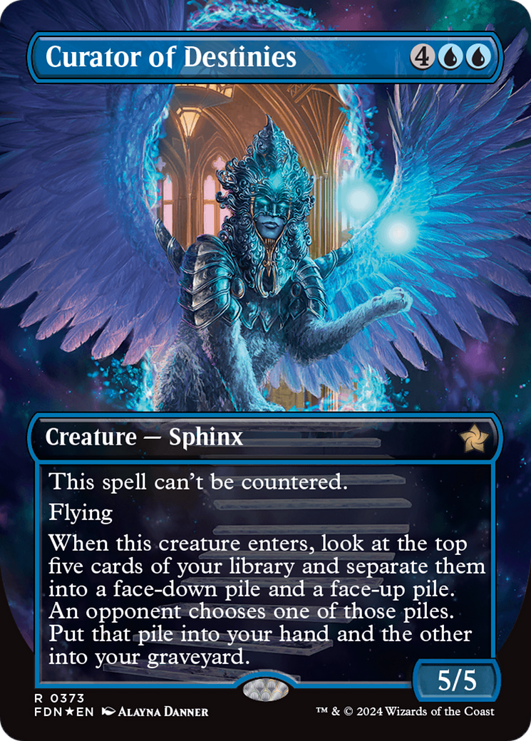 Curator of Destinies (Borderless) (Mana Foil) [Foundations] - Destination Retro