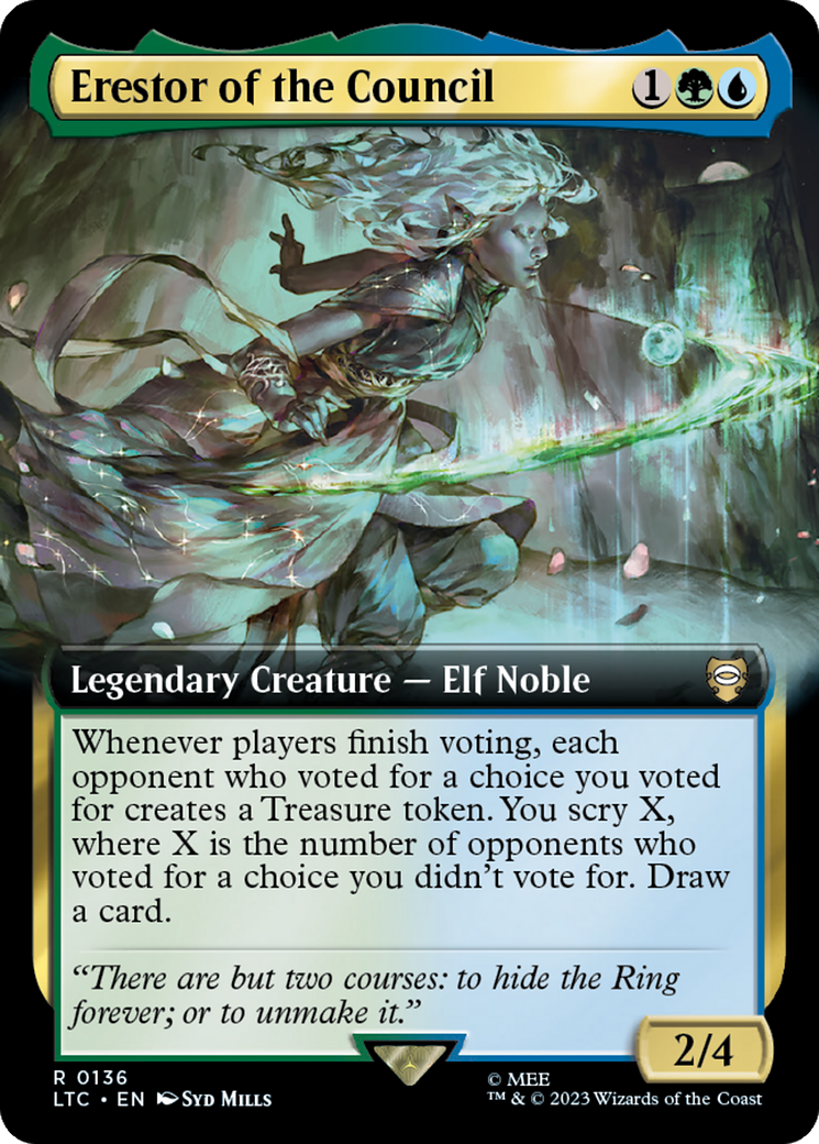 Erestor of the Council (Extended Art) [The Lord of the Rings: Tales of Middle-Earth Commander] - Destination Retro
