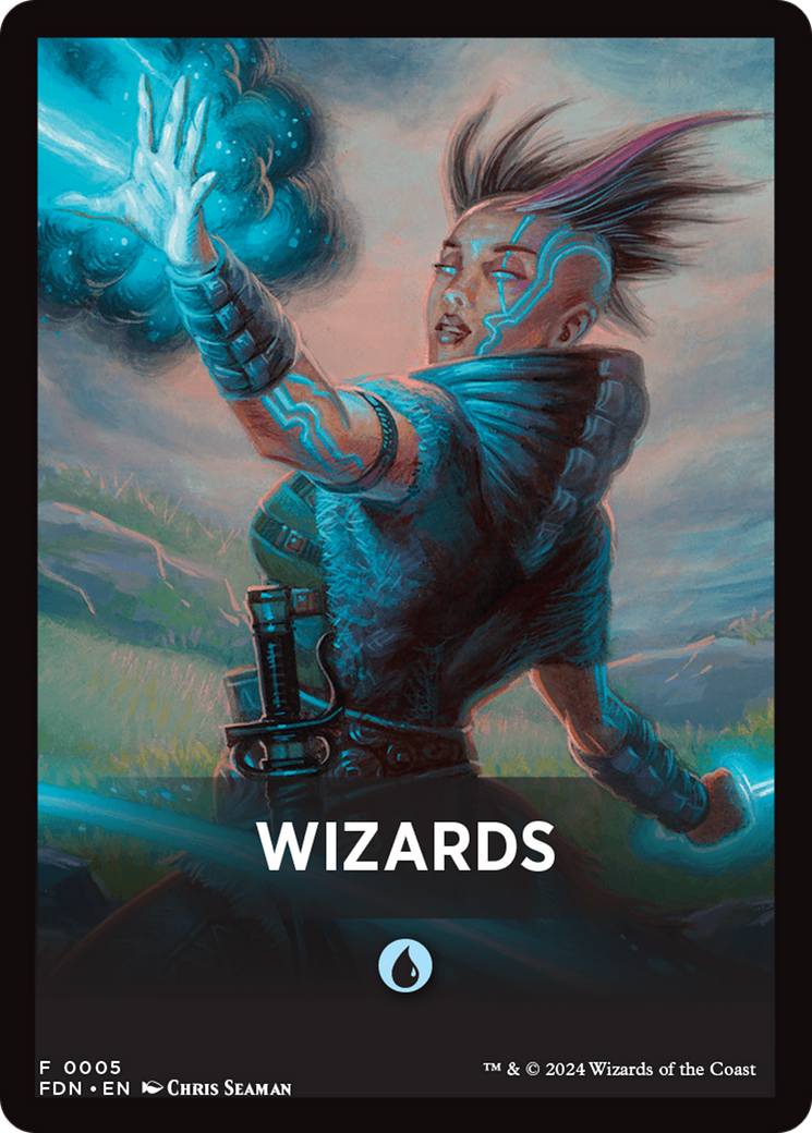 Wizards Theme Card [Foundations Tokens] - Destination Retro