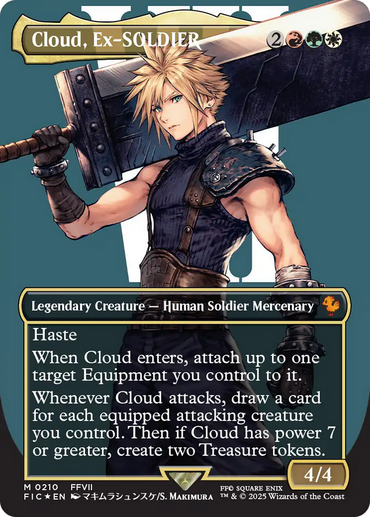Cloud, Ex-SOLDIER (Borderless) (Surge Foil) [FINAL FANTASY Commander] - Destination Retro