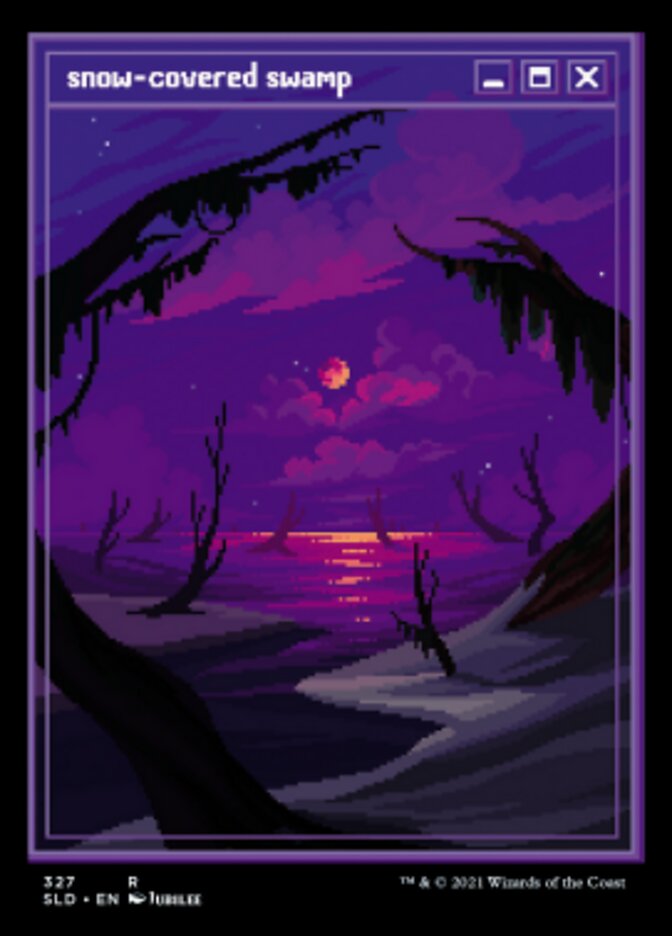 Snow-Covered Swamp (327) [Secret Lair Drop Series] - Destination Retro