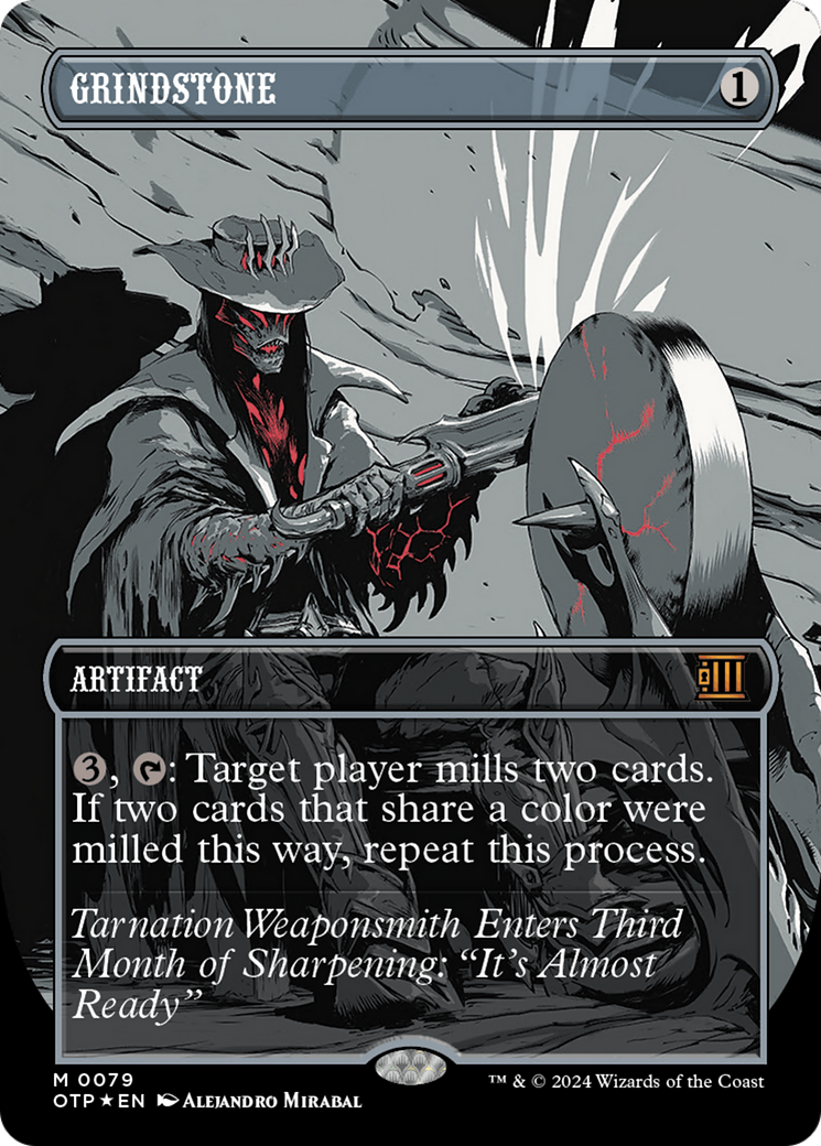 Grindstone (Textured Foil) [Outlaws of Thunder Junction: Breaking News] - Destination Retro