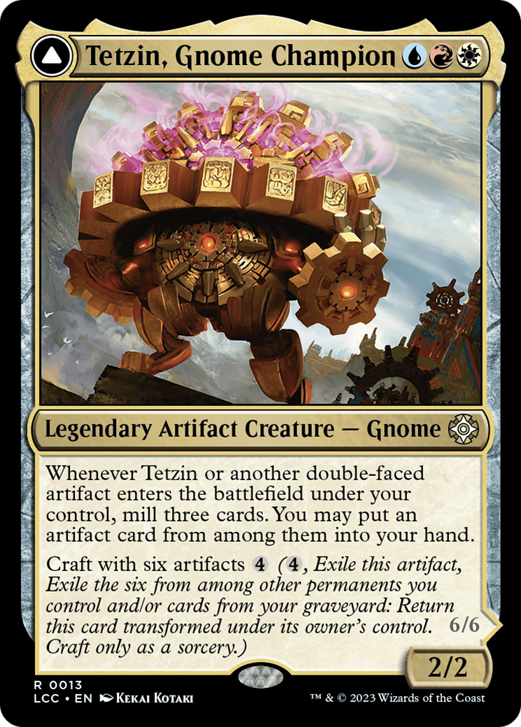 Tetzin, Gnome Champion // The Golden-Gear Colossus [The Lost Caverns of Ixalan Commander] - Destination Retro