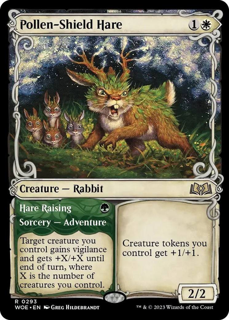 Pollen-Shield Hare // Hare Raising (Showcase) [Wilds of Eldraine] - Destination Retro