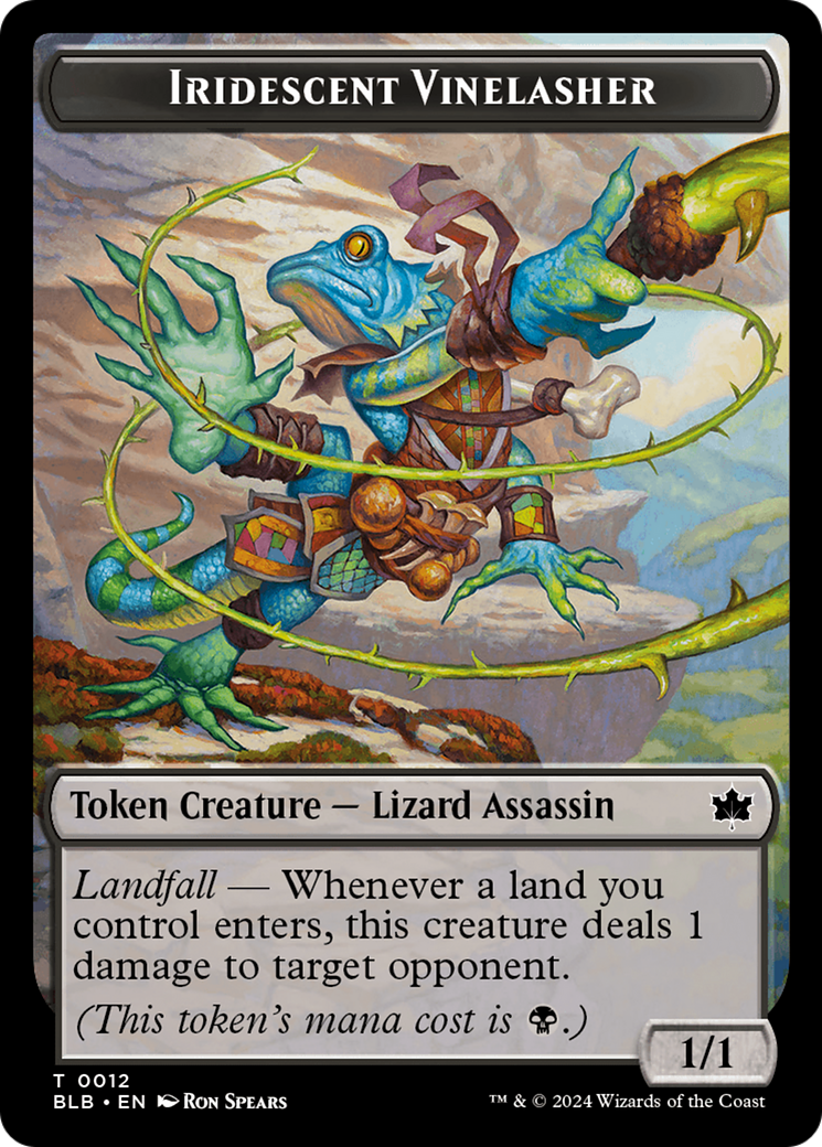 Fish // Iridescent Vinelasher Double-Sided Token [Bloomburrow Tokens] - Destination Retro