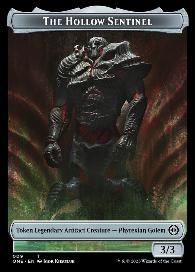 Rebel // The Hollow Sentinel Double-Sided Token [Phyrexia: All Will Be One Tokens] - Destination Retro