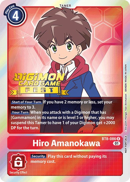 Hiro Amanokawa [BT8-086] (Digimon Card Game Fest 2022) [New Awakening Promos] - Destination Retro