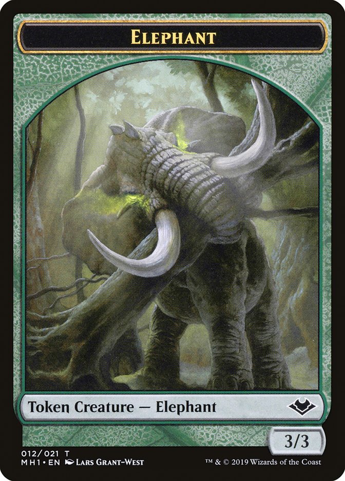 Zombie (007) // Elephant (012) Double-Sided Token [Modern Horizons Tokens] - Destination Retro