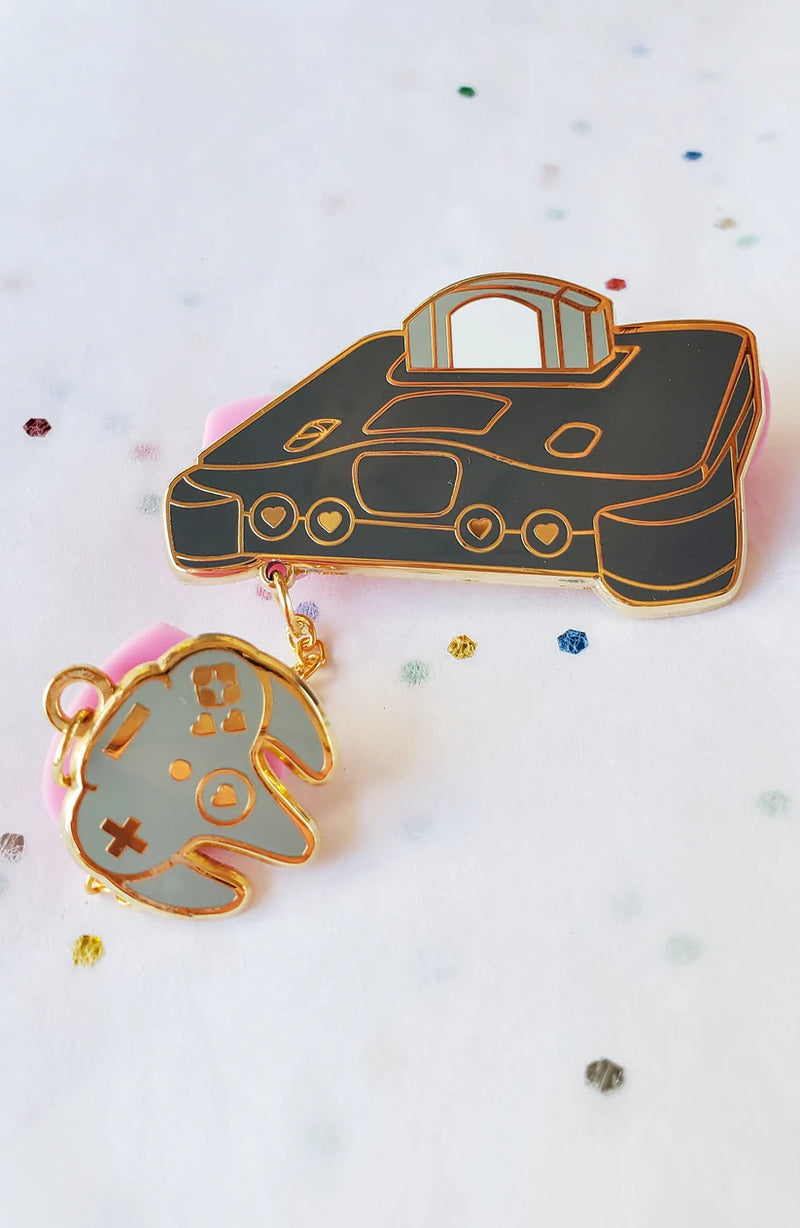 NightK - Gray Console -  Hard Enamel Pin - Destination Retro