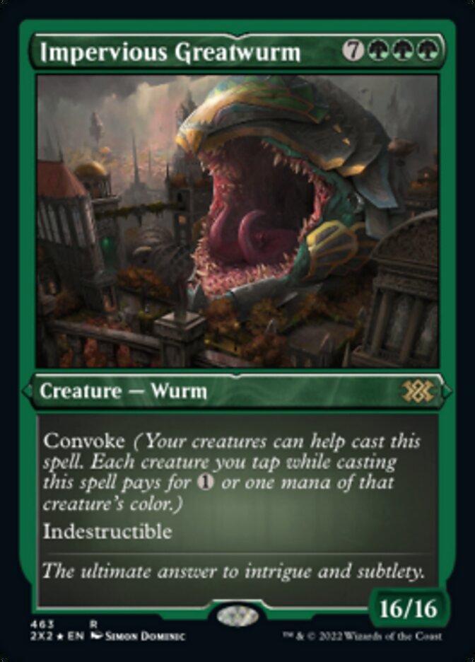 Impervious Greatwurm (Foil Etched) [Double Masters 2022] - Destination Retro