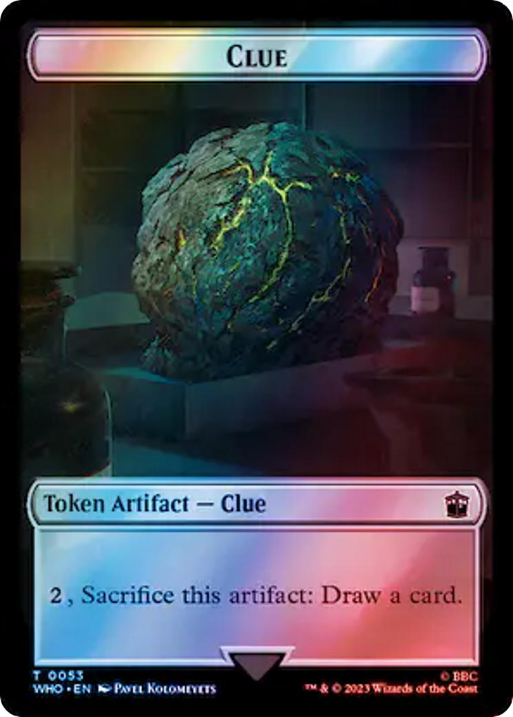 Horse // Clue (0053) Double-Sided Token (Surge Foil) [Doctor Who Tokens] - Destination Retro