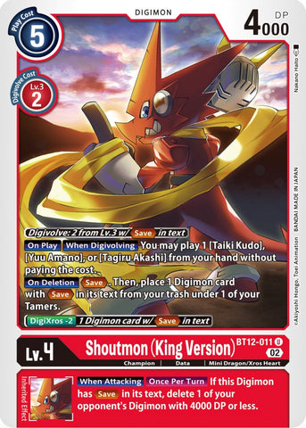 Shoutmon (King Version) [BT12-011] [Across Time] - Destination Retro