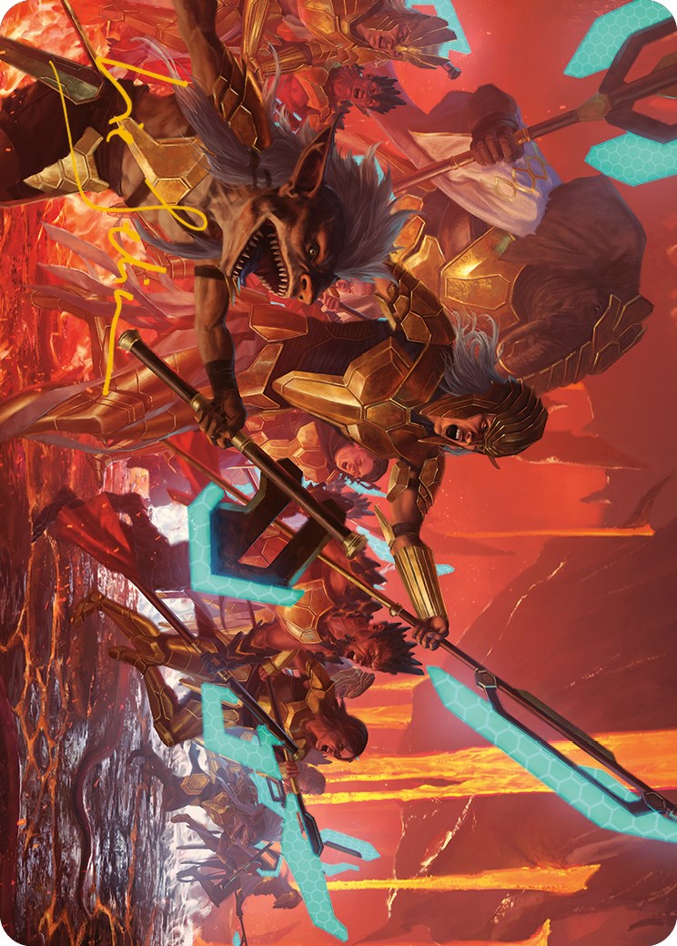 Roar of Resistance Art Card (Gold-Stamped Signature) [Phyrexia: All Will Be One Art Series] - Destination Retro
