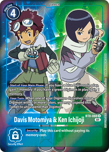 Davis Motomiya & Ken Ichijoji [BT8-088] (Alternative Art - Box Topper) [New Awakening] - Destination Retro