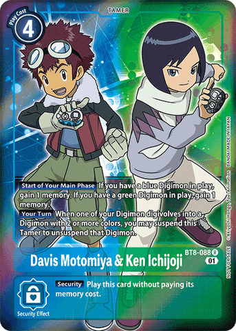 Davis Motomiya & Ken Ichijoji [BT8-088] (Alternative Art - Box Topper) [New Awakening] - Destination Retro