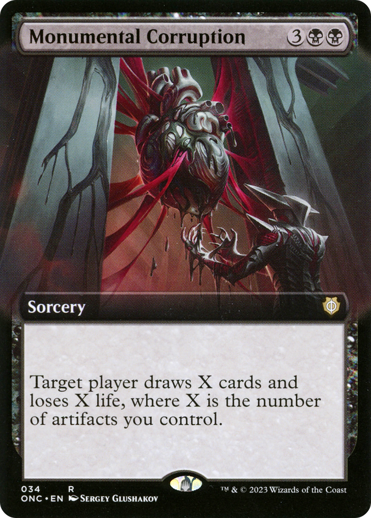 Monumental Corruption (Extended Art) [Phyrexia: All Will Be One Commander] - Destination Retro