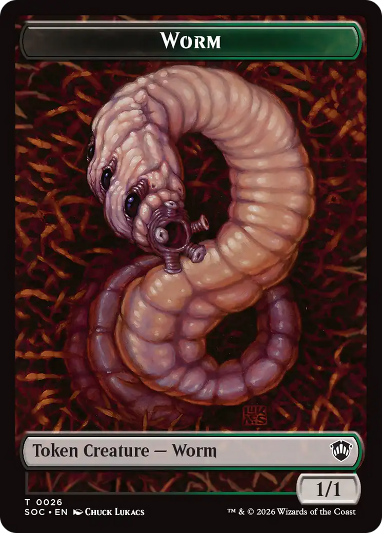 Eldrazi Spawn // Worm Double-Sided Token [Secrets of Strixhaven Commander Tokens] - Destination Retro