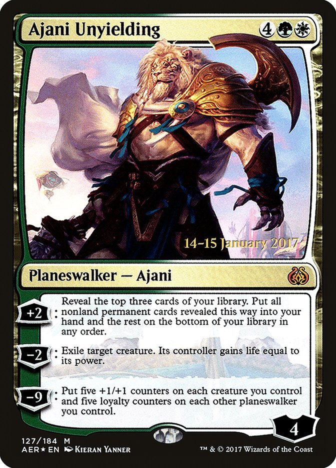 Ajani Unyielding [Aether Revolt Prerelease Promos] - Destination Retro