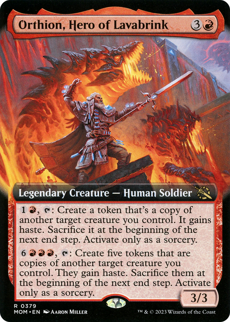 Orthion, Hero of Lavabrink (Extended Art) [March of the Machine] - Destination Retro