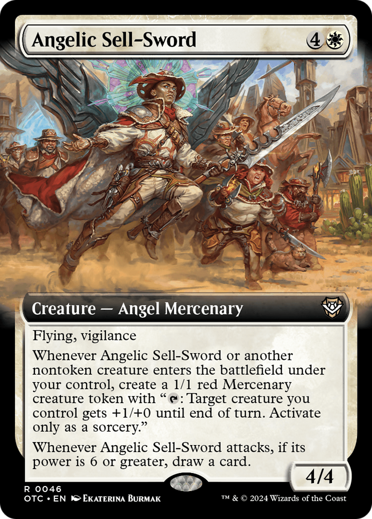 Angelic Sell-Sword (Extended Art) [Outlaws of Thunder Junction Commander] - Destination Retro