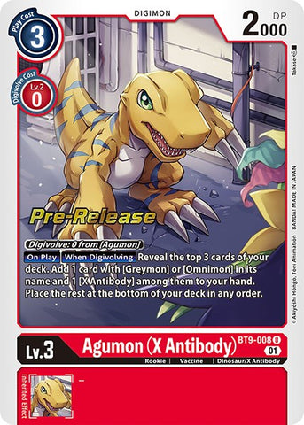Agumon (X Antibody) [BT9-008] [X Record Pre-Release Promos] - Destination Retro