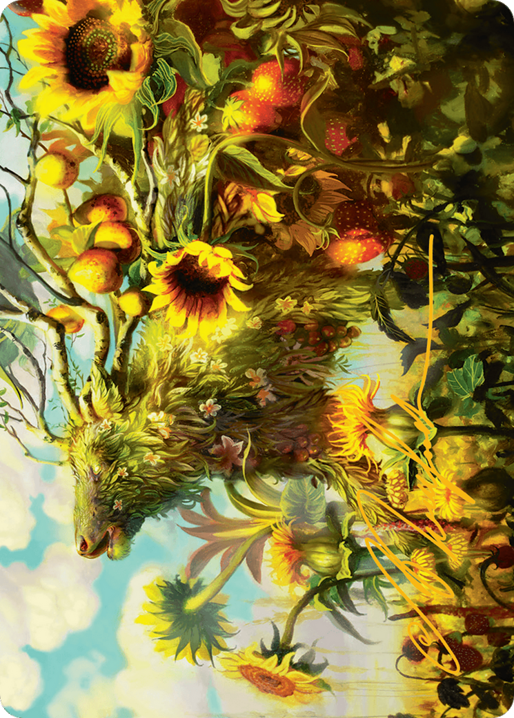 Beza, the Bounding Spring Art Card (Gold-Stamped Signature) [Bloomburrow Art Series] - Destination Retro