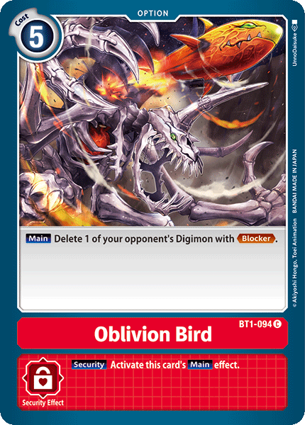 Oblivion Bird [BT1-094] [Release Special Booster Ver.1.0] - Destination Retro