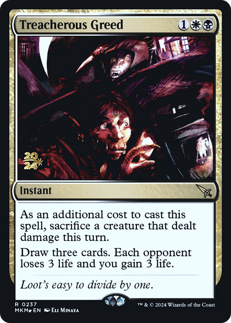 Treacherous Greed [Murders at Karlov Manor Prerelease Promos] - Destination Retro