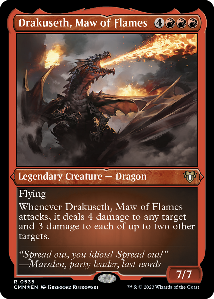 Drakuseth, Maw of Flames (Foil Etched) [Commander Masters] - Destination Retro