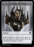 Clue // Ob Nixilis of the Black Oath Emblem Double-Sided Token [Commander Masters Tokens] - Destination Retro