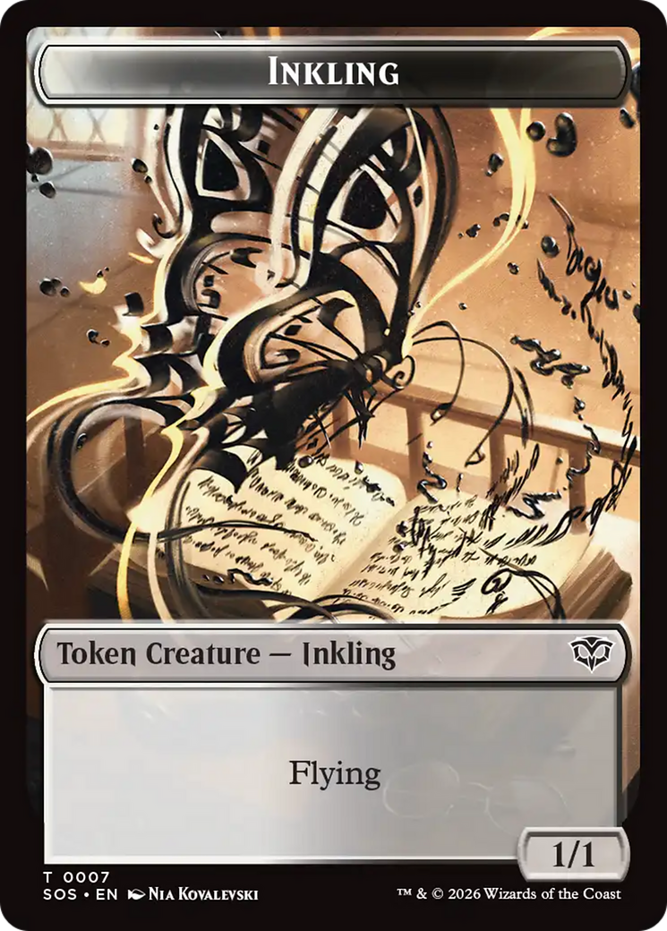 Inkling (0007) // Spirit (0011) Double-Sided Token [Secrets of Strixhaven Tokens] - Destination Retro