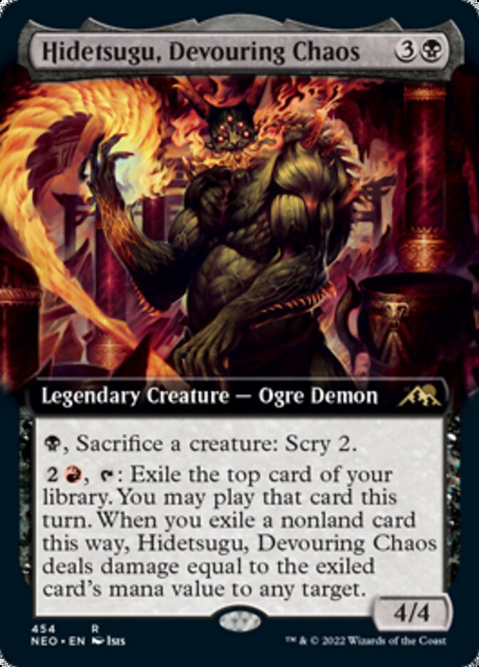 Hidetsugu, Devouring Chaos (Extended Art) [Kamigawa: Neon Dynasty] - Destination Retro