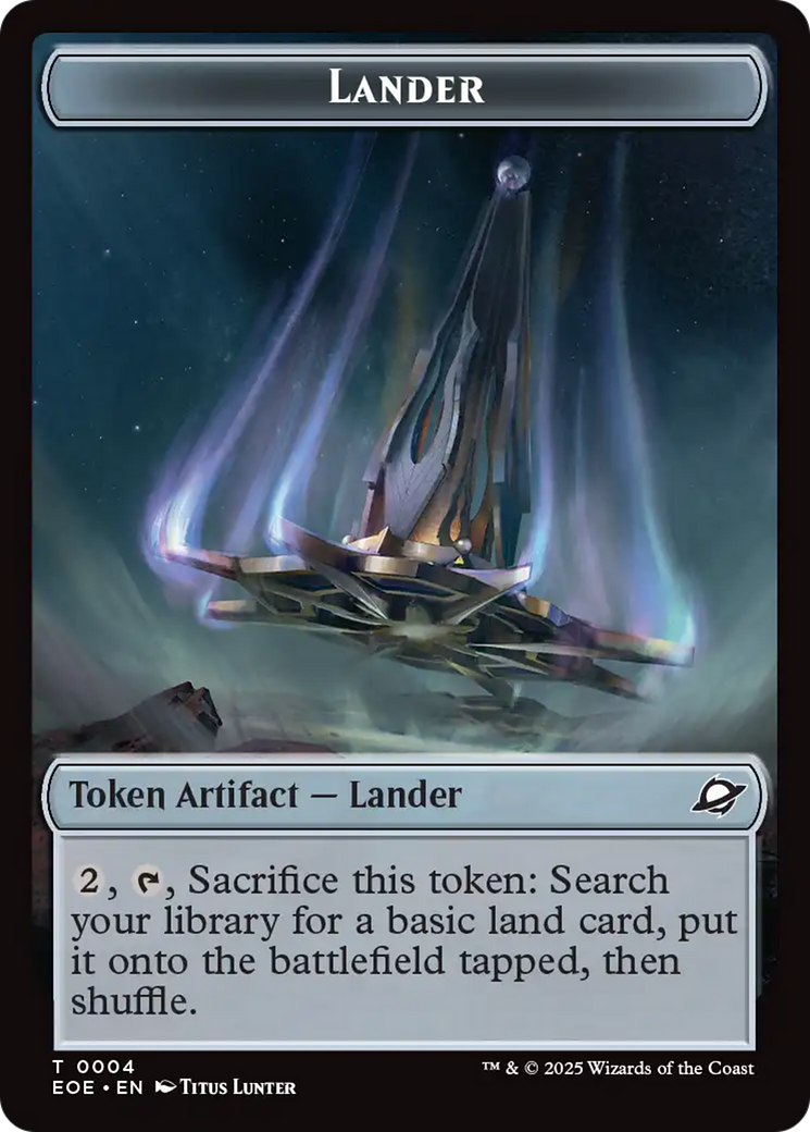 Human Soldier // Lander (0004) Doubled-Sided Token [Edge of Eternities Tokens] - Destination Retro